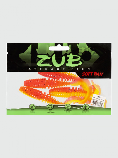 Приманка ZUB-TWIST 150мм-4шт, (цвет 023) желто-розовый