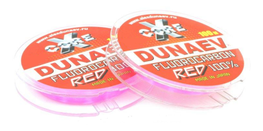 Леска Dunaev Fluorocarbon RED 0.165мм  (1,92 кг)  100м