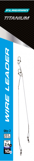 FLAGMAN Поводок Titanium Wire 2,4кг 10см 0,15мм 2шт