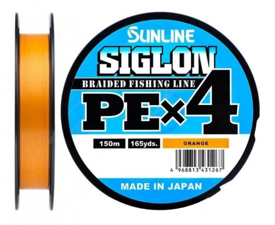 Шнур Sunline SIGLON PE×4 150M(Orange) #0.5/8LB