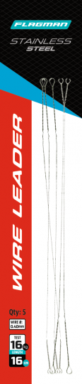 FLAGMAN Поводок скрутка  Wire Leader стальной 16кг 16см 0,40мм 5шт