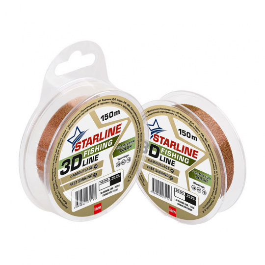 Монофильная леска Starline 3D 150m chameleon 0,12mm