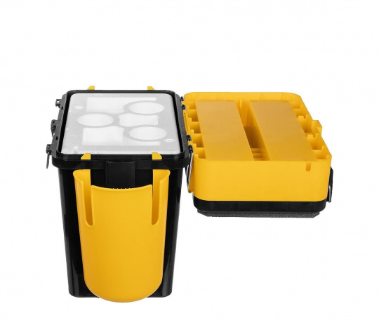 Ящик FishBox Thermo с термоконтейнером (19л/8,5л) черно-желтый HELIOS