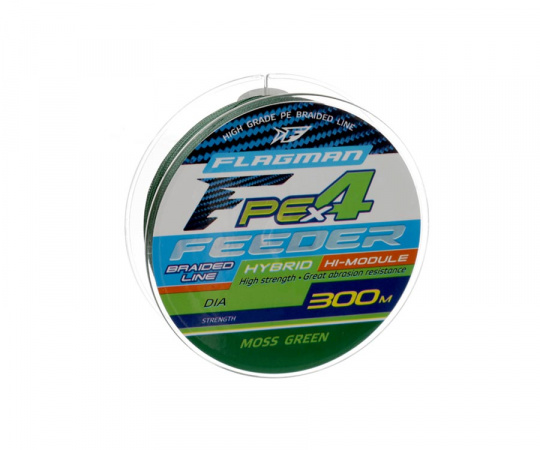FLAGMAN Шнур PE Hybrid F4 Feeder 300м Moss Green 0,12мм 6,4кг