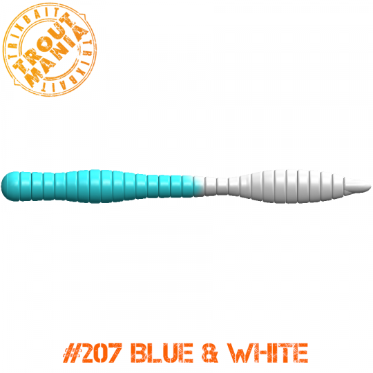 TM Fat Worm 3" -207 Blue&White (Cheese)