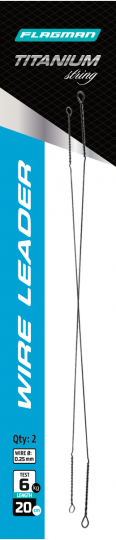 FLAGMAN Поводок скрутка  Wire Leader Titan 6кг 20см 0,25мм  2шт