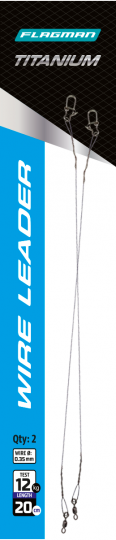 FLAGMAN Поводок Titanium Wire 12кг 20см 0,35мм 2шт
