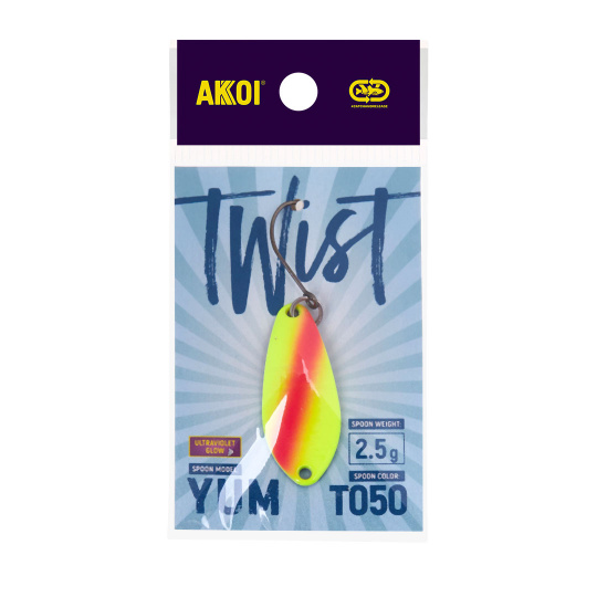 Блесна AKKOI TWIST форелевая YUM 2,5 g цвет Т050																				