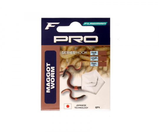 FLAGMAN Поводок готовый Pro Maggot Worm Hooks №12 7шт
